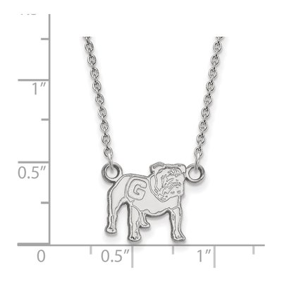 University of Georgia 10K White Gold Small UGA Bulldog Necklace – view 2