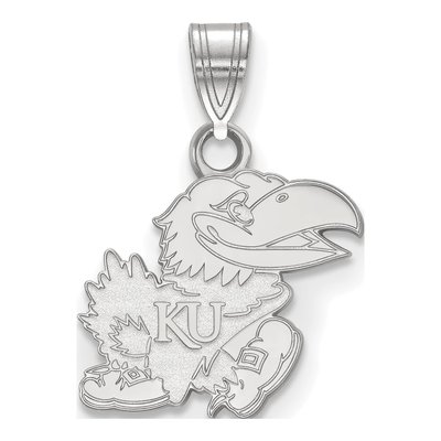 University of Kansas 10K White Gold Jayhawk Small Pendant