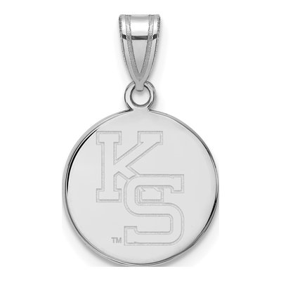 Kansas State University 10K White Gold K-S Medium Pendant