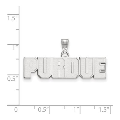 Purdue University 10K White Gold Block Type Small Pendant – view 2