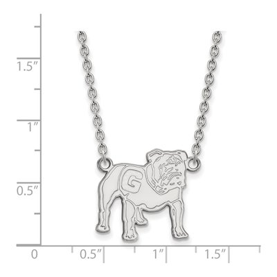 University of Georgia 10K White Gold Bulldog Large Necklace – view 2