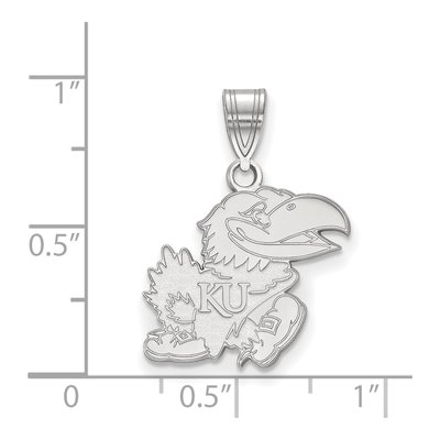 University of Kansas 10K White Gold Jayhawk Medium Pendant – view 2