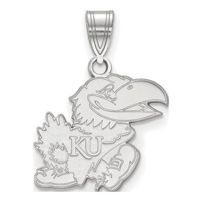 University of Kansas 10K White Gold Jayhawk Medium Pendant