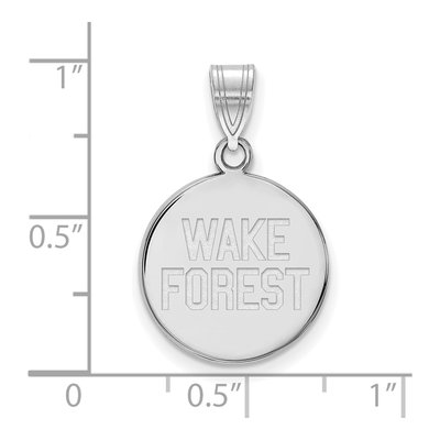 Wake Forest University 10K White Gold W-F Deacon Medium Disc Pendant – view 2