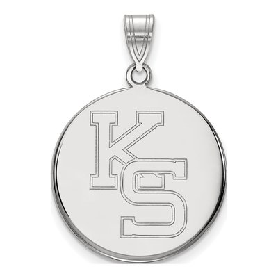 Kansas State University 10K White Gold K-S Large Pendant