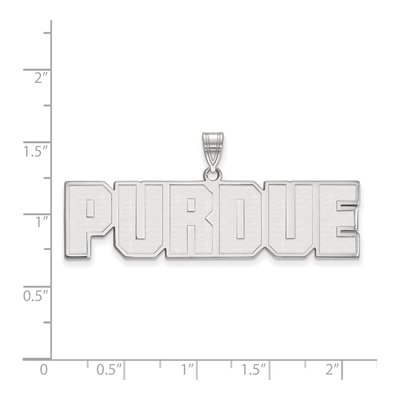 Purdue University 10K White Gold Block Type Large Pendant – view 2