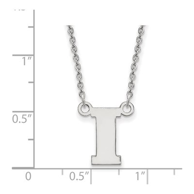 University of Iowa 10K White Gold Letter I Small Necklace – view 2