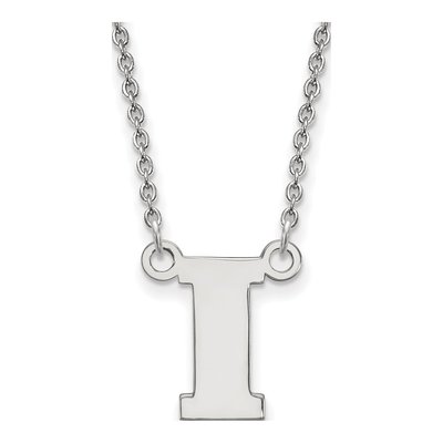 University of Iowa 10K White Gold Letter I Small Necklace