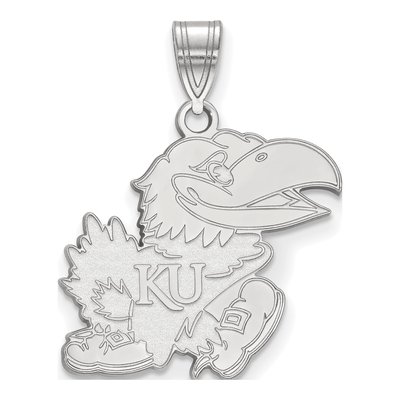 University of Kansas 10K White Gold Jayhawk Large Pendant