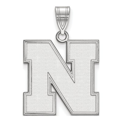 University of Nebraska 10K White Gold Large Letter N Pendant
