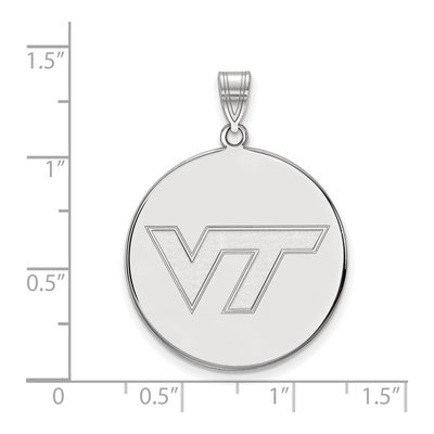 Virginia Tech 10K White Gold V-T Extra Large Disc Pendant – view 2