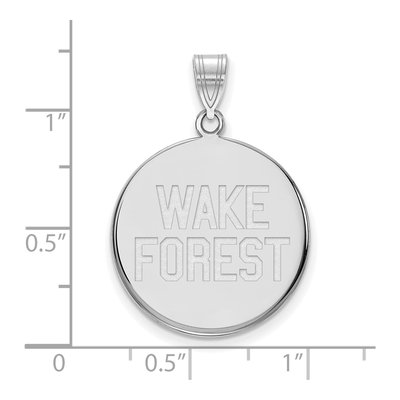 Wake Forest University 10K White Gold W-F Deacon Large Disc Pendant – view 2