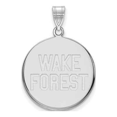 Wake Forest University 10K White Gold W-F Deacon Large Disc Pendant