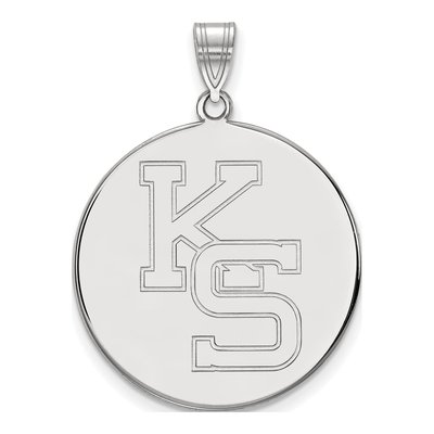 Kansas State University 10K White Gold Extra Large Disc Pendant