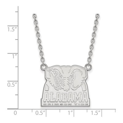 University of Alabama 10K White Gold Elephant Large Necklace – view 2