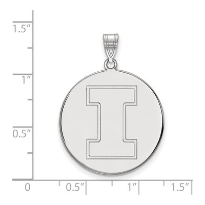 University of Illinois 10K White Gold Letter I Extra Large Disc Pendant – view 2