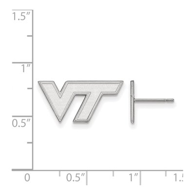 Virginia Tech 10K White Gold V-T Extra Small Earrings – view 2