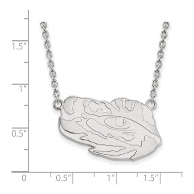 Louisiana State University 10K White Gold Tiger Eye Large Necklace – view 2
