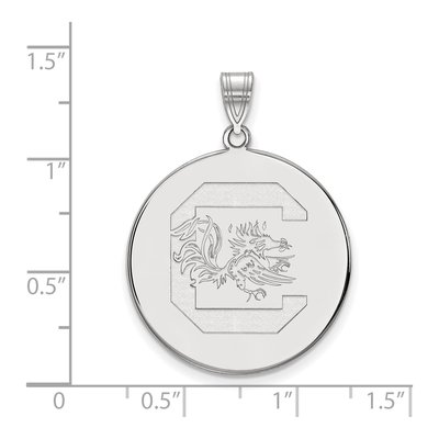 University of South Carolina 10K White Gold Extra Large Disc Pendant – view 2