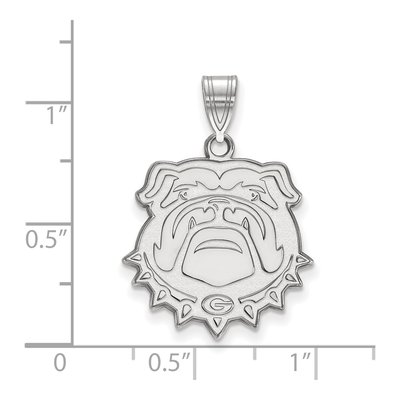 University of Georgia 10K White Gold Bulldog Large Pendant – view 2