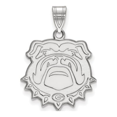 University of Georgia 10K White Gold Bulldog Large Pendant