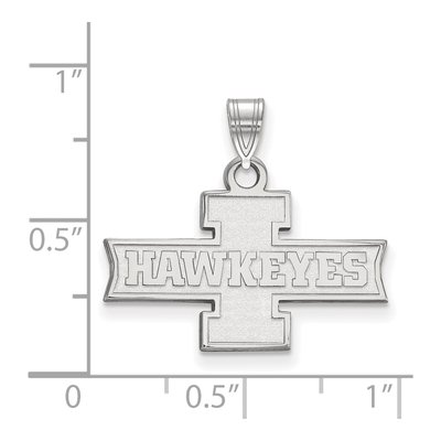 University of Iowa 10K White Gold Hawkeyes Small Pendant – view 2