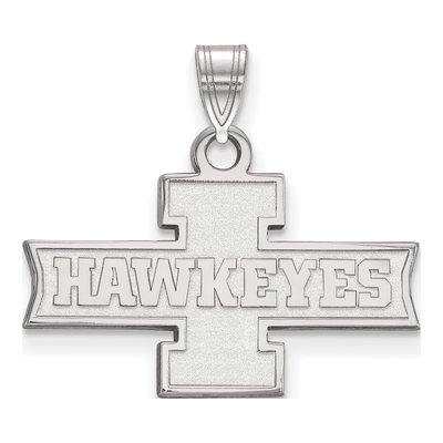 University of Iowa 10K White Gold Hawkeyes Small Pendant