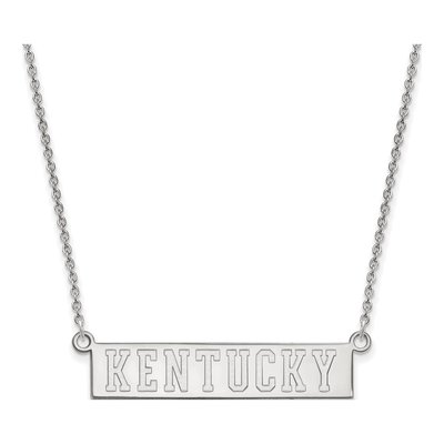 University of Kentucky 10K White Gold Small Bar Necklace