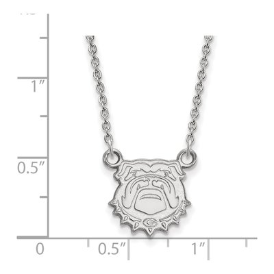 University of Georgia 10K White Gold Bulldog Small Necklace – view 2