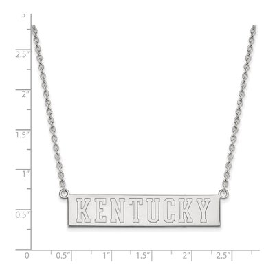 University of Kentucky 10K White Gold Large Bar Necklace – view 2