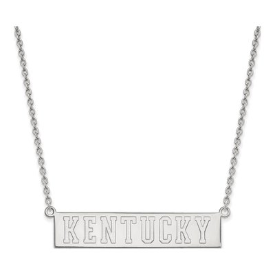 University of Kentucky 10K White Gold Large Bar Necklace