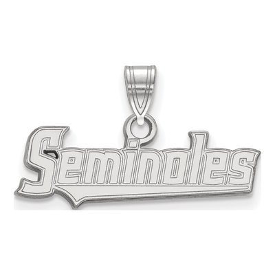 Florida State University 10K White Gold Seminoles Script Small Pendant