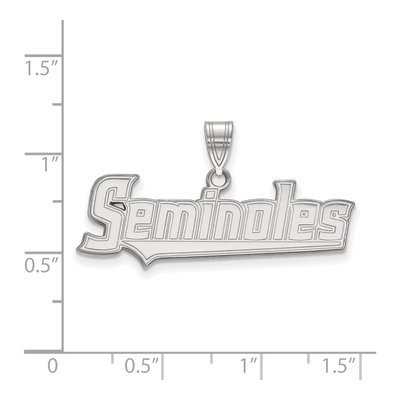 Florida State University 10K White Gold Seminoles Script Large Pendant – view 2