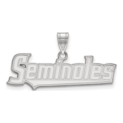 Florida State University 10K White Gold Seminoles Script Large Pendant