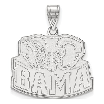University of Alabama 10K White Gold Elephant Large Pendant