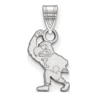 University of Iowa 10K White Gold Hawk Mascot Small Pendant