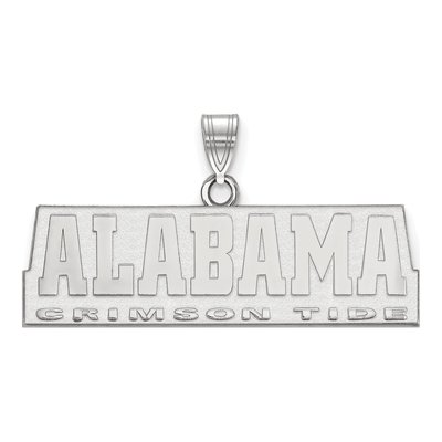 University of Alabama 10K White Gold Crimson Tide Medium Pendant