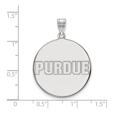 Purdue University 10K White Gold Extra Large Disc Pendant – view 2