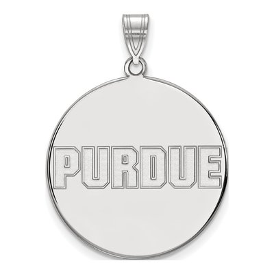 Purdue University 10K White Gold Extra Large Disc Pendant