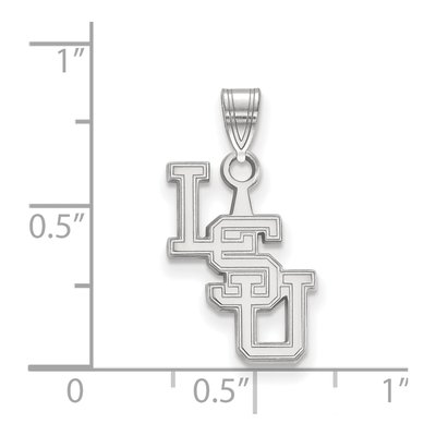 Louisiana State University 10K White Gold L-S-U Small Pendant – view 2