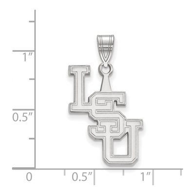 Louisiana State University 10K White Gold L-S-U Large Pendant – view 2