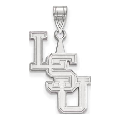 Louisiana State University 10K White Gold L-S-U Large Pendant