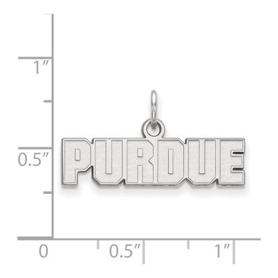Purdue University 10K White Gold Block Type Extra Small Pendant – view 2