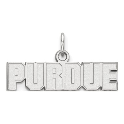 Purdue University 10K White Gold Block Type Extra Small Pendant