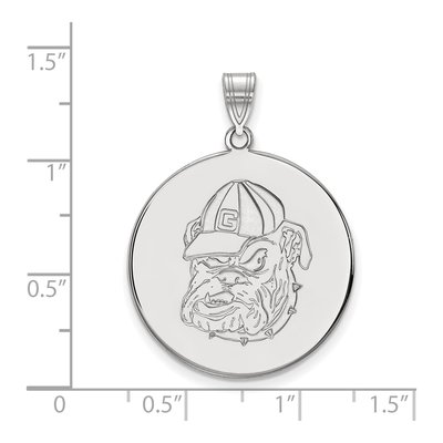University of Georgia 10K White Gold Bulldog Extra Large Disc Pendant – view 2