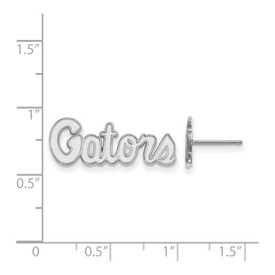 University of Florida 10K White Gold Gators Script Extra Small Stud Earrings – view 2
