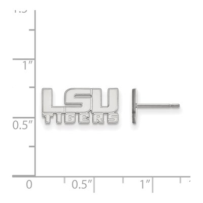 Louisiana State University 10K White Gold L-S-U Tigers Extra Small Stud Earrings – view 2