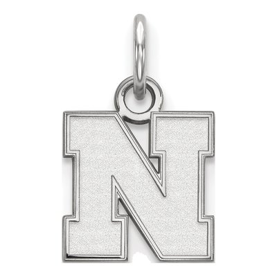 University of Nebraska 10K White Gold Extra Small Letter N Pendant