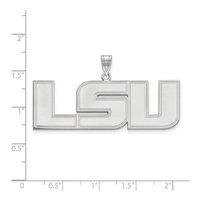 Louisiana State University 10K White Gold L-S-U Extra Large Pendant – view 2