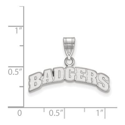 University of Wisconsin Badgers Silver Pendant | LogoArt – view 2
